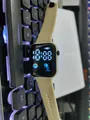 Reloj digital LED cuadrado beige para niños con astronauta y correa de silicona - Blanco