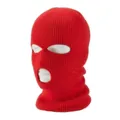 Winter 3-hole knitted balaclava mask in vibrant red for skiing and cycling outdoor protection - One Size (Elastic) / 3-Hole Red