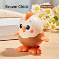 Wind-up walking brown chick toy with clockwork mechanism and cute cartoon details - Wind-up Jumping Chick (Brown)