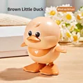 Wind-up brown duck toy for toddlers with clockwork mechanism and cute heart pattern - Wind-up Jumping Duck (Brown)