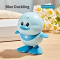 Blue wind-up duckling walking toy made of smooth plastic for toddlers and kids - Wind-up Jumping Duck (Blue)
