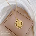 Detailed view of Virgin Mary oval pendant with golden plating and zirconia settings - Virgin Mary Radiance Rays Style(8)