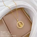 Detailed view of Virgin Mary pendant with dimensions 1.8x2.5cm and chain length 40+5cm - Virgin Mary Round Relief Style(12)