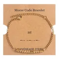 Detail of gold Morse code bracelet for BFF on kraft paper card with adjustable clasp - Gold (BFF)