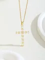 Elegant gold cross necklace with pavé cubic zirconia on a textured white background - Gold Claw Set Micro Pave Cross (W101-PJ0702-GD)