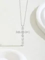 Elegant silver cross necklace featuring clear marquise zircon stones on minimalist prop - W101-pj0702-sl