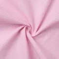 Close-up of pink and white striped fabric texture showing soft draping and fine weave - White