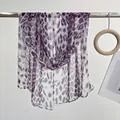 Purple leopard print sheer silk scarf for women lightweight summer beach shawl - Leopard Pink
