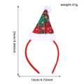 Cerchietto natalizio rosso con motivo a quadri e fiocchi, accessorio festivo leggero da 21g - Stile Cappello di Natale Verde