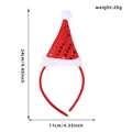 Cerchietto natalizio con mini cappello di paillettes rosse e bordo in peluche alto 24 cm - Stile Cappello di Natale Rosso