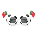 Soccer ball glasses with Portugal flags for World Cup fans and sports events - Portugal Style
