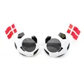 Lunettes de fête en forme de ballon de foot avec drapeaux du Danemark décoratifs - Navire Viking Danemark