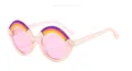 Gafas de sol rosa arcoíris para niños con decoraciones de nubes en la montura - Rosa Transparente / Disparo real