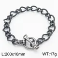 Pulsera de cadena punk vintage en acero de titanio con cierre de hueso de calavera OT - Estilo vintage de cadena gruesa (KB179420-Z)