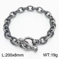 Pulsera unisex estilo punk vintage con hebilla OT de hueso en acero titanio envejecido - Estilo de anillo de calavera (KB179421-Z)