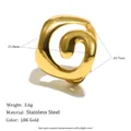 Elegant 18K gold plated stainless steel irregular spiral swirl ring for women jewelry - Irregular Spiral Wire Wrapped Ring (R5516) / Gold