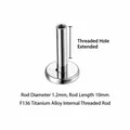 F136 medische kwaliteit titanium intern schroefdraad labret staafje 1,2 mm dik 10 mm - Voet Zonder Bovenstuk (1.2*10mm Titanium Stift)
