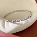 Elegant silver stainless steel bangle bracelet featuring stars and cubic zirconia stones - 8# Bangle-Silver