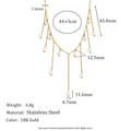 18K vergoldete Edelstahl-Perlen-Quasten-Halskette mit detaillierten Maßen - Perlenquasten-Stil (N3616) / Gold