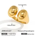 Dimension details for this minimalist gold stainless steel waterproof open ring. - Double Sphere Open Ring (JDR0101327)