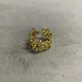 Sparkling zircon hollow flower open ring in elegant gold finish for modern women - Open Hollow Flower Style / Gold