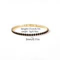 Detailansicht eines 18k vergoldeten Tennisarmbands mit 3mm schwarzen Steinen und Maßen - 3.0mm (XSL1693) / Gold