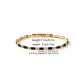 Detailansicht des 18k vergoldeten Armbands mit schwarzen Steinen und Zirkonia-Akzenten. - 2.5*5+2.5mm Schwarzer und weißer Stein (XSL1693) / Gold