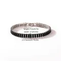 Detaillierte Abmessungen und Gewicht des minimalistischen 18k vergoldeten Tennisarmbands - 2.5*5 Horizontale Reihe (XSL1693) / Weißgold