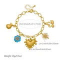Detailansicht eines vintage vergoldeten Bettelarmbands mit Größen- und Gewichtsangaben - B2138
