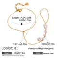 Detailed size specifications for gold plated stainless steel zircon slave bracelet - Teardrop and Square Zirconia Style (JDB0301331)