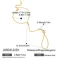 Detail view of butterfly finger bracelet with size and weight measurements. - Butterfly Shape Zirconia Style (JDB0212239)