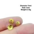 7mm gold floral bead caps for DIY jewelry with 1mm hole and lightweight alloy finish - New Style