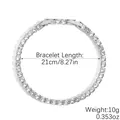 Elegant silver-tone adjustable tennis bracelet with sparkling marquise zircon stones - White Zirconia Silver