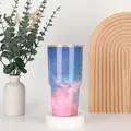 30oz vacuum insulated tumbler with cosmic nebula gradient finish and clear sealing lid - 30oz