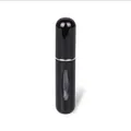 Portable 5ml bottom-fill perfume atomizer in glossy black with a transparent window - 5ml / Black