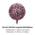 22 inch 4D round aluminum balloon featuring high saturation pink leopard print patterns - 22 Inch 4D Sphere Pink Leopard Print