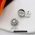 Detail of luxury pearl and rhinestone shirt button cover with 20mm outer diameter - 20mm