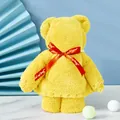 Yellow coral fleece towel folded into a bear shape with Just For You ribbon decoration - Little Bear And Big Yellow (without Packaging) / 30*30cm