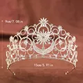 Silver crown tiara with star and moon rhinestones for brides and birthday parties - 33# Star and Moon Celestial Style (Silver)