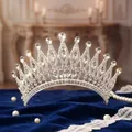 Elegant silver bridal tiara with sparkling crystal rhinestones and water drop center - 35# Luxury Vintage Teardrop Rhinestone Style (Silver)