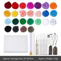 DIY needle felting kit with 25 colors of wool roving and professional handcraft tools - 25 Colors 3g Wool + Tool Bag