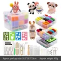 DIY needle felting kit with 66S colorful wool roving and tools in a 3-layer storage box - 36 Colors 3g With Tool Three-Layer Set