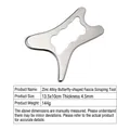 Polished silver butterfly-shaped 304 stainless steel guasha tool for muscle relaxation - Butterfly Style Fascia Knife