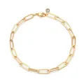 Minimalist gold paperclip chain bracelet with a sparkling crystal charm and lobster clasp - Gold Minimalist Paperclip with Rhinestone