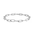 Minimalist silver paperclip chain bracelet in high-polished stainless steel finish - Silver Thick Paperclip Chain Style