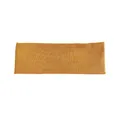 Elastic wide knit headband for women in mustard yellow with vertical ribbed texture - Ginger Yellow