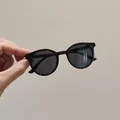 Lunettes de soleil rondes noires pour enfants avec verres foncés et style rétro - Monture Noire / Verres Noirs