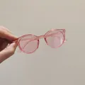 Fashionable round transparent pink children's sunglasses with UV protection lenses - Transparent Pink