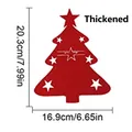 Porte-couverts en feutre rouge épais en forme de sapin de Noël avec étoile et dimensions - Style Étoile Épaissi Rouge