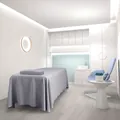Minimalist beauty salon bed cover in gray with curved hem and matching pillow for spa beds - Dark Gray Skin-friendly Cotton / Large Bedspread: For 190*80cm Beds